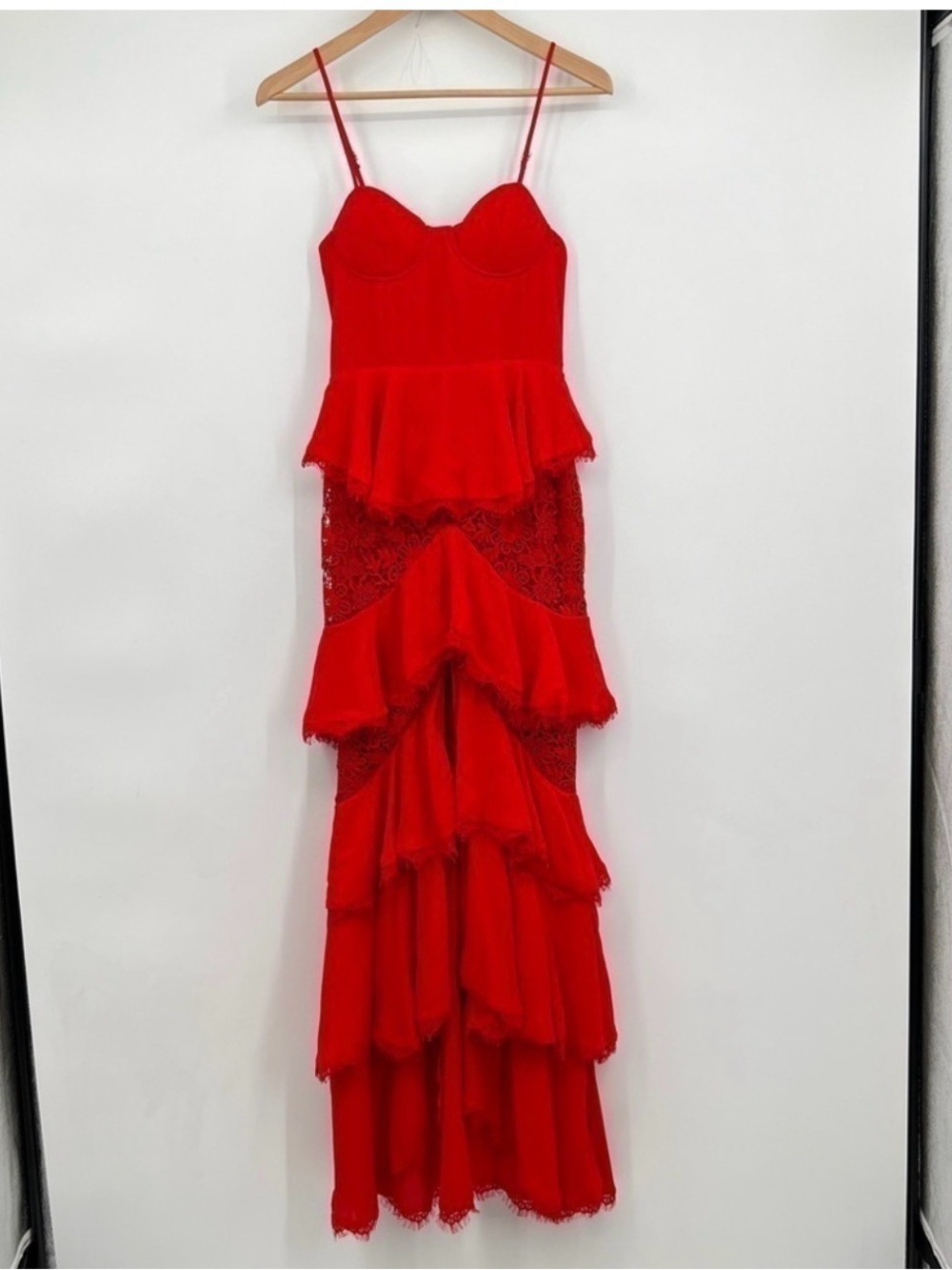 Majorelle Zelda Fitz Gown Sleeveless Chiffon Floral Lace High Low Maxi Dress XS - Picture 2 of 4